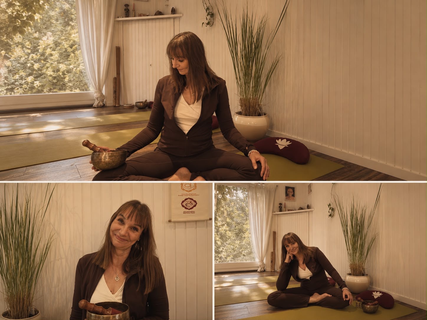 Sabine Stratmann in ihrem Yogaraum in Herdecke